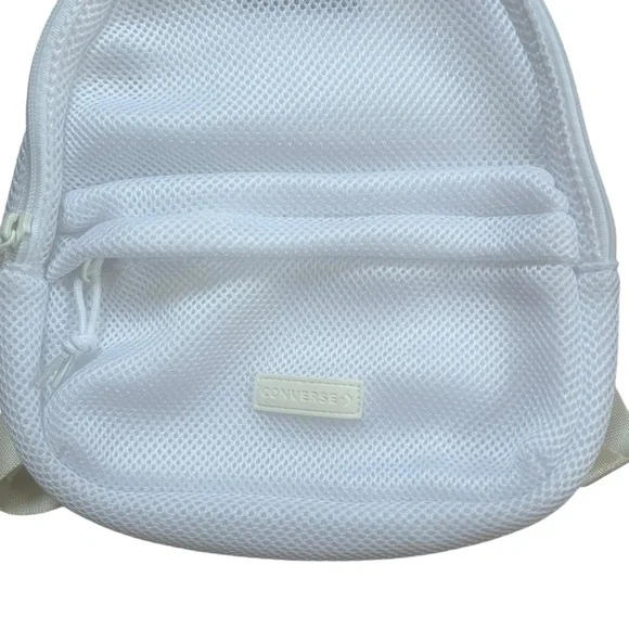 NWT CONVERSE WHITE & IVORY MESH MINI BACKPACK - Picture 3 of 7